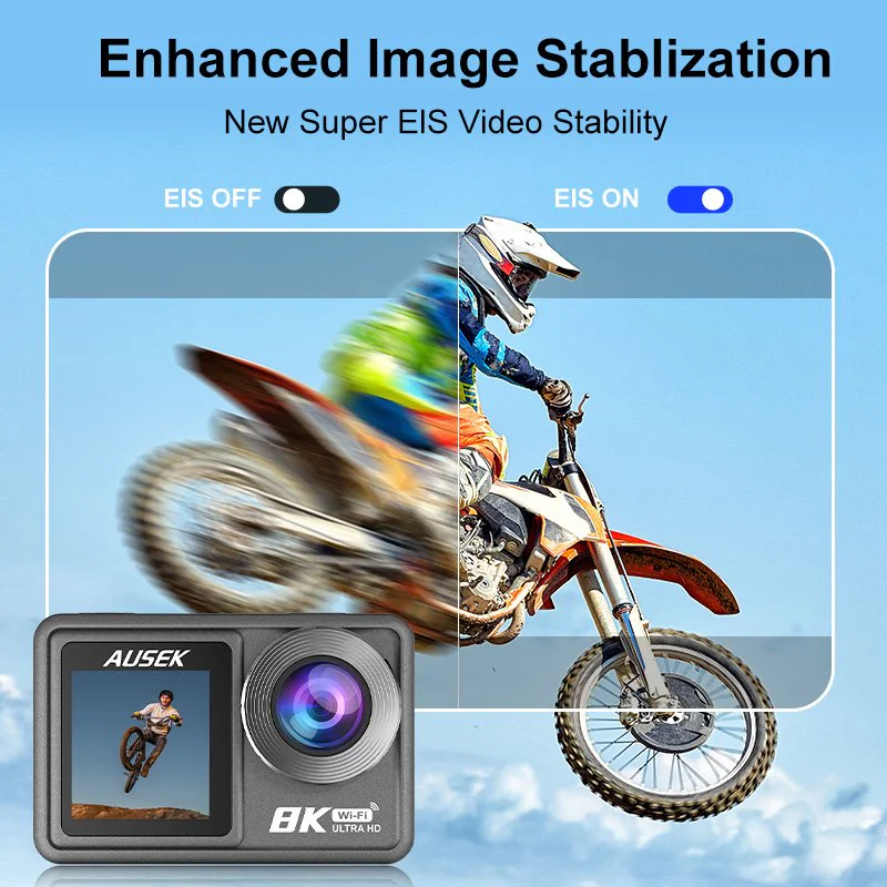 AT-M86 action camera EIS stabilization and motion recording detail