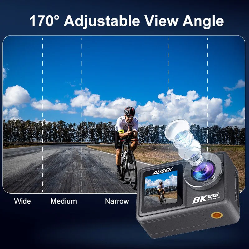 AT-M86 action camera wide-angle lens detail for outdoor footage