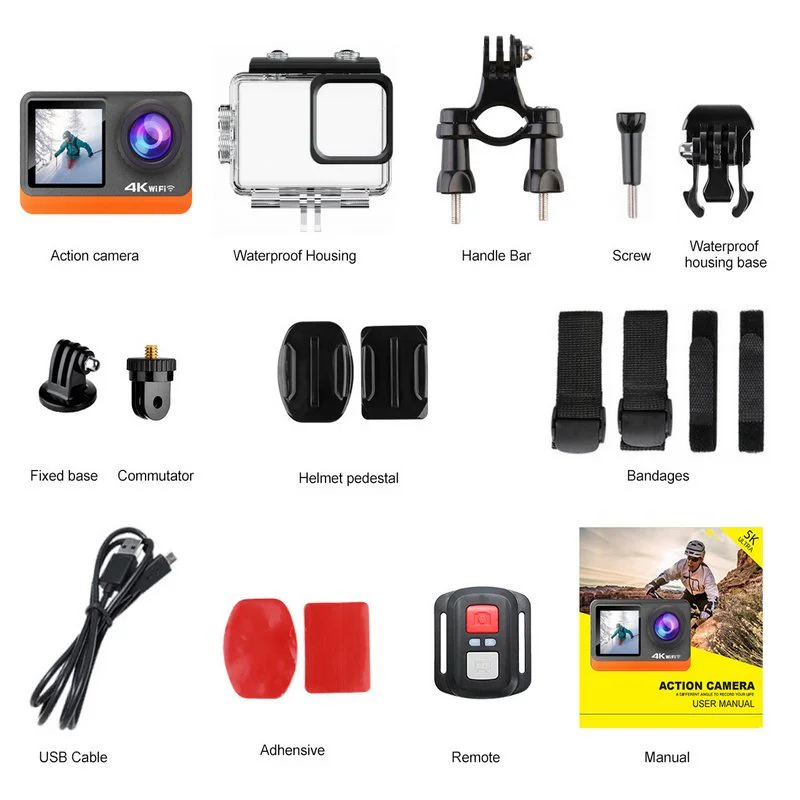 AT-M80TR action camera accessory kit view AT-M80TR action camera accessory kit view