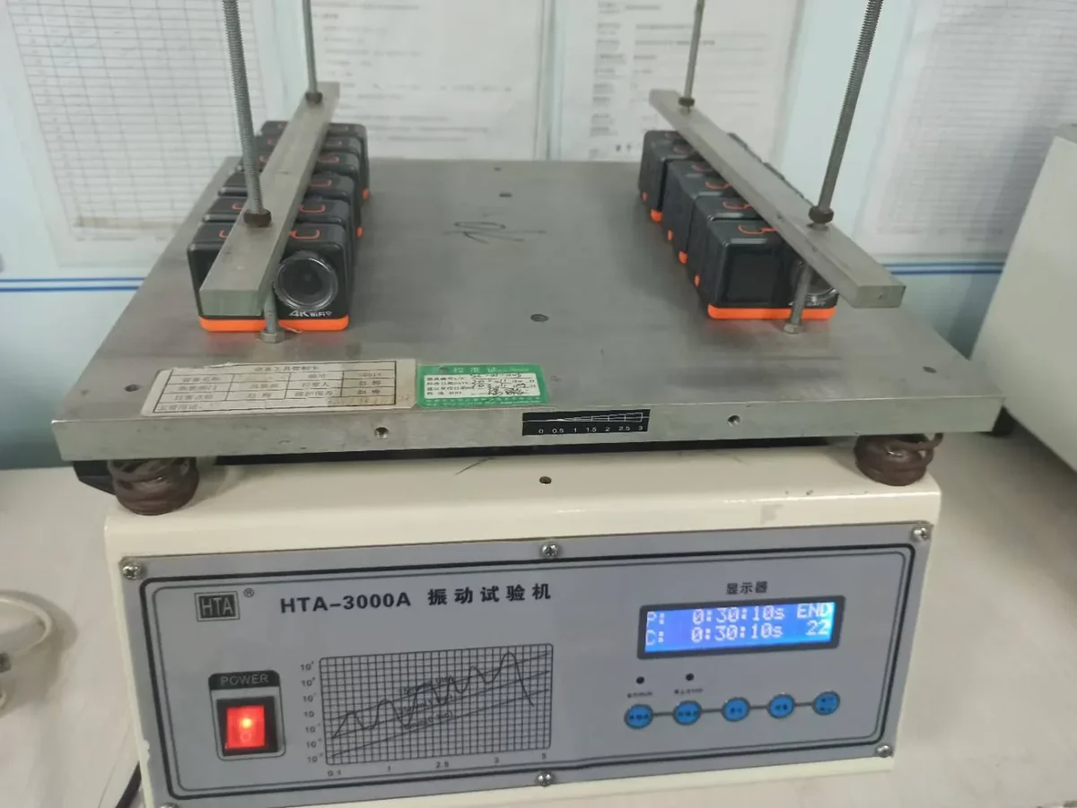 Vibration test equipment for camera durability checks before shipment