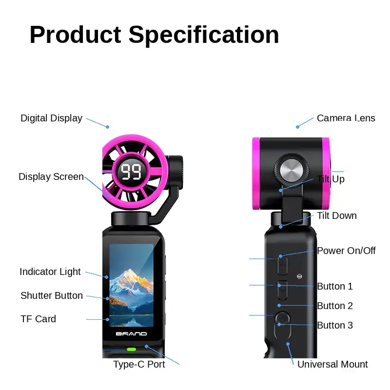 AT-H35 handheld camera with cooling fan body and size image position AT-H35 handheld camera with cooling fan body and size image position