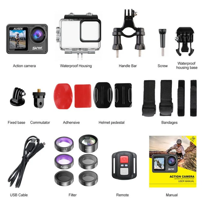 AT-M81TR action camera accessory kit view AT-M81TR action camera accessory kit view