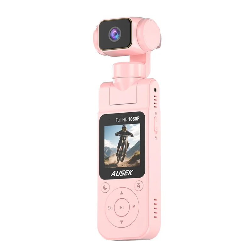 AT-J104 1080P 180-Degree Rotating-Lens Pocket Camera with IR Night Vision