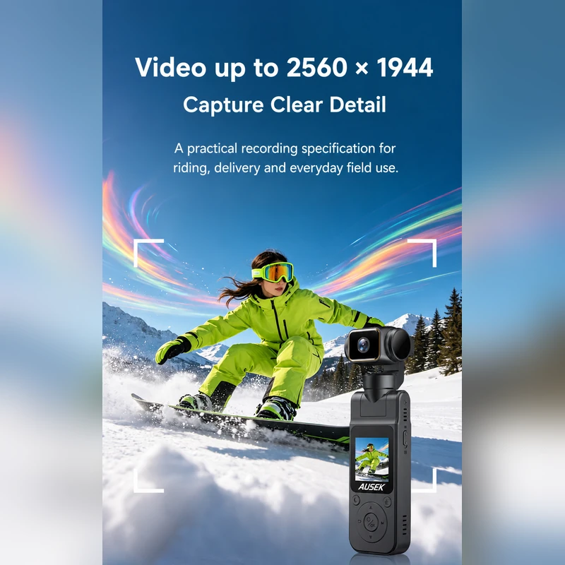AT-G104-4K 2560 x 1944 recording specification graphic in a snow scene